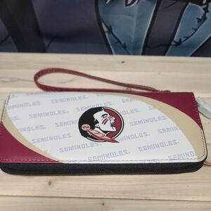 NCAA Florida State Seminoles Curve Zip Organizer Wristlet Wallet NWT